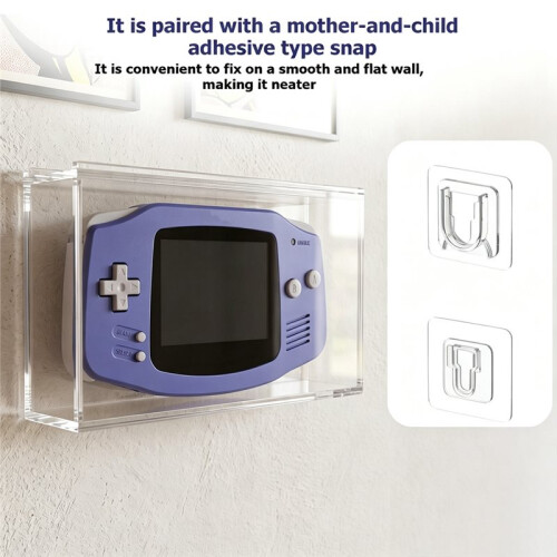 Transparent Acrylic Display Box for Game Boy Advance Console Storage Box Wall Mount Base for  Console Game Controller 1
