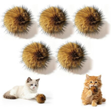 5Pcs Cat Toy Faux Fur , Fur Cat Toy,Cat Toy , Furry Catnip Toy for Indoor Cats