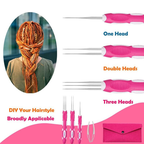Crochet Hook with Ergonomic Handle, 0.75 mm Hairpin Braid Hairlock, Braid Crochet Hook 1