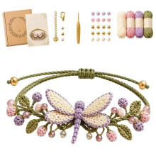 DIY Natuur Geïnspireerde Haakarmband Kit, 3D Dieren & Planten, Handgemaakte Boho Pols Sieraden voor Volwassenen