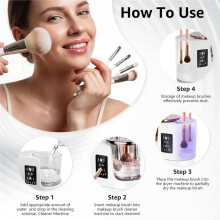 3-In1 Electric Makeup Brush Cleaner Machine, Automatic Deep Cleaning & Drying, USB Powered for Most Brushes & Sponges
