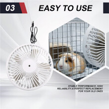 Ventilateur de Refroidissement pour Animaux de Compagnie pour L'Été Ventilateur Fixe Externe Anti-Morsure pour Cages pour Lapins et Chinchillas
