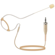 Microfono Appeso A un Orecchio Beige con Interfaccia MiniXLR A 4 Pin Bloccabile da 3,5 mm per Microfoni per per 3,5 mm