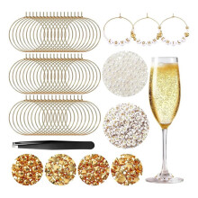 Wine Glass Charms Includes Letter Beads Pearl Bead Charms Stem DIY Drink for Weddings Bachelorette Favors