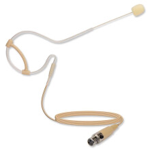 Microfono Appeso A un Orecchio Beige con Interfaccia MiniXLR 4 Pin Bloccabile da 3,5 mm per Microfoni per per con Spina A 3 Pin