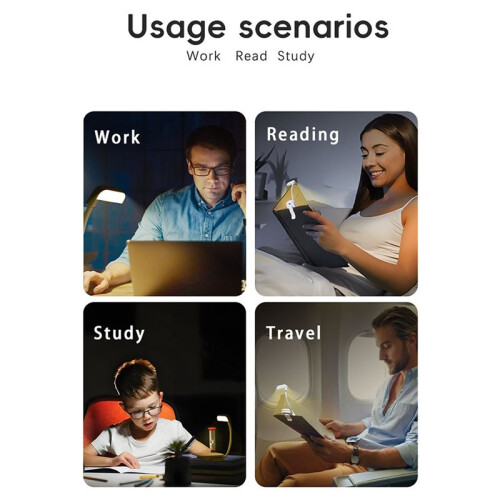 LED Clip- Reading Light - Adjustable, Portable & USB Rechargeable Book Light for Night Reading 1