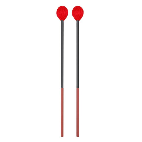 Carbon Fiber Red Handle Marimba Mallet High Toughness Wool Wrapped Percussion Accessory A