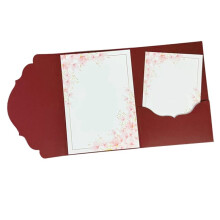 30pcs Tri-Fold Envelopes 18x13cm / 7.1x5.1in, 250g Paper for Wedding Invitations, Postcards, Gift Packaging Red