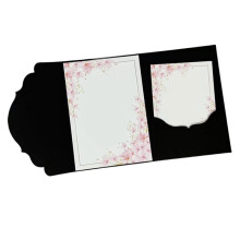 30pcs Tri-Fold Envelopes 18x13cm / 7.1x5.1in, 250g Paper for Wedding Invitations, Postcards, Gift Packaging Black
