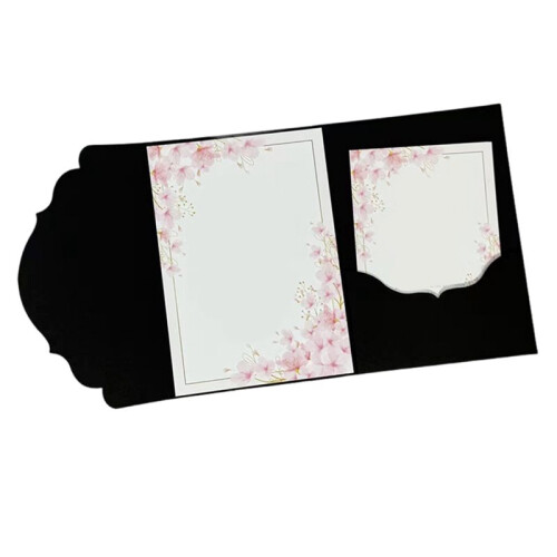 30 Peças Envelopes Tri-Fold 18x13cm / 7.1x5.1polegadas, Papel 250g para Convites de Casamento, Cartões Postais, Embalagem de Presente Preta