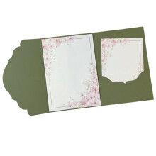 30pcs Tri-Fold Envelopes 18x13cm / 7.1x5.1in, 250g Paper for Wedding Invitations, Postcards, Gift Packaging Green