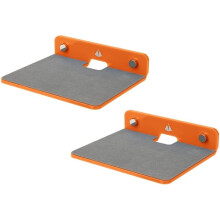 2PCS Small Floating Shelves Wall Shelves Speaker Mount Bracket for Speaker Webcam Display Shelf Acrylic Shelves Orange