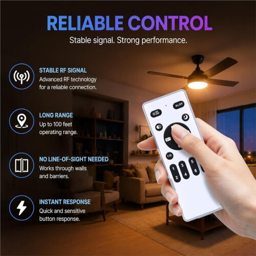 Replacement Fan Remote Control Fit for ZOUQILAI, Depuley Ceiling Fan 1