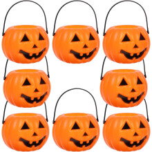 Halloween Pumpkin Bucket Jack O Lantern Candy Basket Mini Portable for Kids Party Supplies