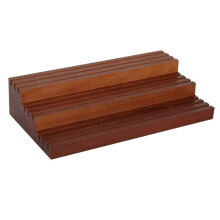 Tiered Medal Display Stand Wood Award Showcase Rack for Ribbons, Badges, Pins & Collectibles