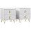2-Piece White & Gold Fluted Bedside Tables 1