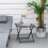 (Grey, Steel) Grey Folding Rattan Coffee Table 40x40x40cm 2