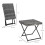 (Grey, Steel) Grey Folding Rattan Coffee Table 40x40x40cm 3