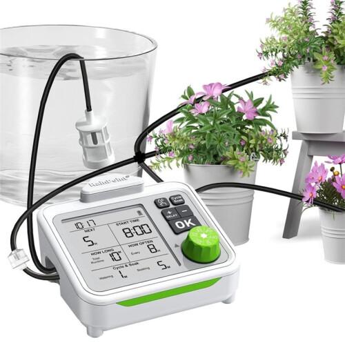 RAINPOINT Large Display Automatic Plant Waterer Indoor for Pot Plants,Vacation Self Watering Drip Irrigation System Device Pump 2