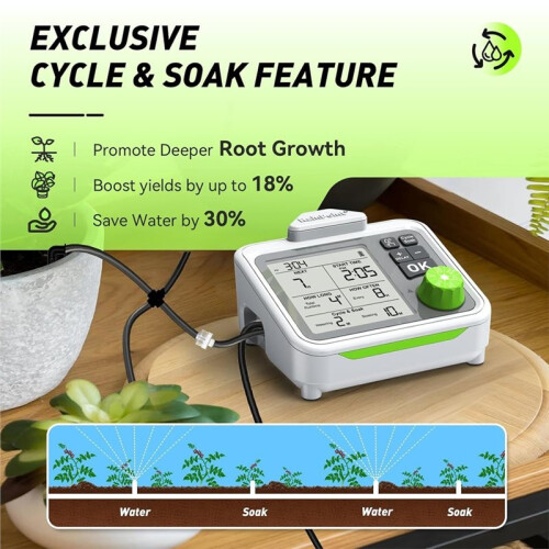 RAINPOINT Large Display Automatic Plant Waterer Indoor for Pot Plants,Vacation Self Watering Drip Irrigation System Device Pump 2