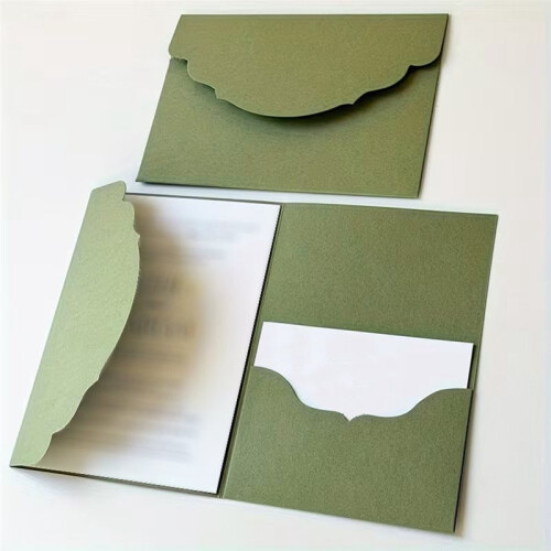 30 Peças Envelopes Tri-Fold 18x13cm / 7.1x5.1polegadas, Papel 250g para Convites de Casamento, Cartões Postais, Embalagem de Presente Preta 1