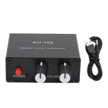 Amplificateur de Son 2 Canaux 1 Entrée 2 Sorties 3,5 Mm, Contrôle Seul, Distributeur de Son Stéréo, Préamplificateur Sonore