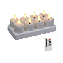 8/12PCS LED Tea Light Candles Rechargeable Flameless Candles Electronic Candle Lamp for Weddings Parties Gatherings B