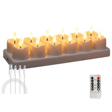 8/12PCS LED Tea Light Candles Rechargeable Flameless Candles Electronic Candle Lamp for Weddings Parties Gatherings A
