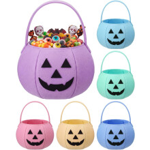 Hercicy 6 Pcs Pastel Halloween Pumpkin Candy Buckets for Trick or Treat