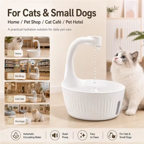 Automatic Cat Water Fountain Anti-Gravity Silent Cat Water Dispenser Multi-Layer Filtration 1