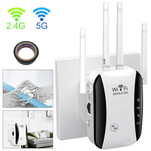 WiFi Signal Extender Range Repeater Booster Internet Amplifier 1200Mbps UK Plug 2