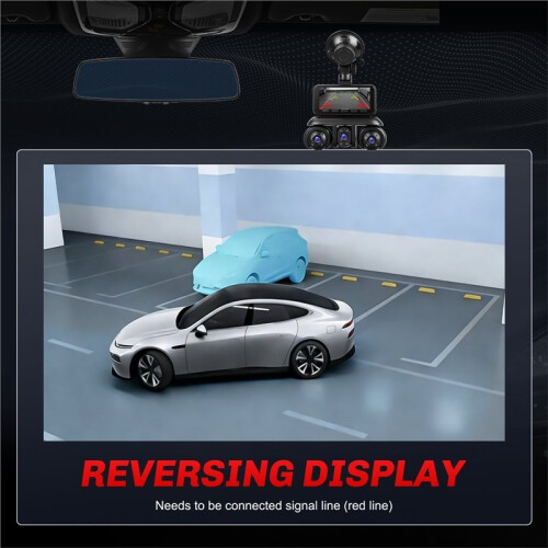 3.16in Dash Cam WiFi 5Ch Dashcam Car Camera Black Box Driving DVR 1080P Front Left Right Rear Night Vision Loop 2