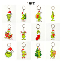 New Grinch Acrylic Keychain Charm for Christmas - Grinch Decoration