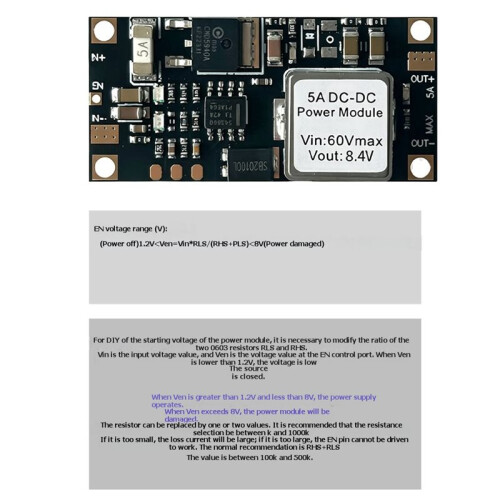 5A - Step-Down Module Power Converter Low Ripple High Efficiency for Drones Industrial Control DC9.9-60V to 8.4V