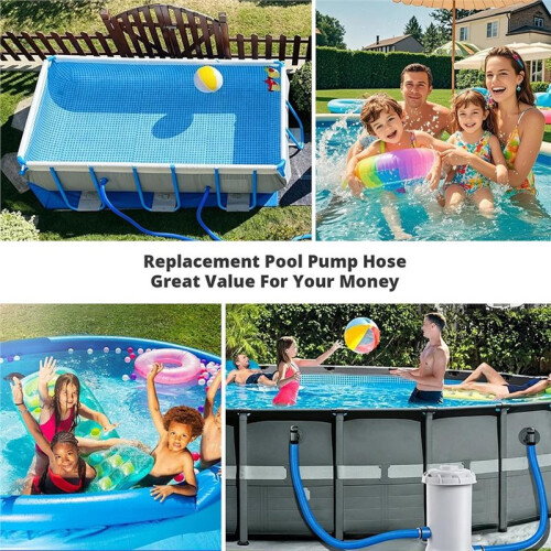 2Pcs 1.25" Pool Hose, 59" Long Accessory Pool Pump Replacement Hoses, Compatible with All Above Ground Pool Filter Pumps 1