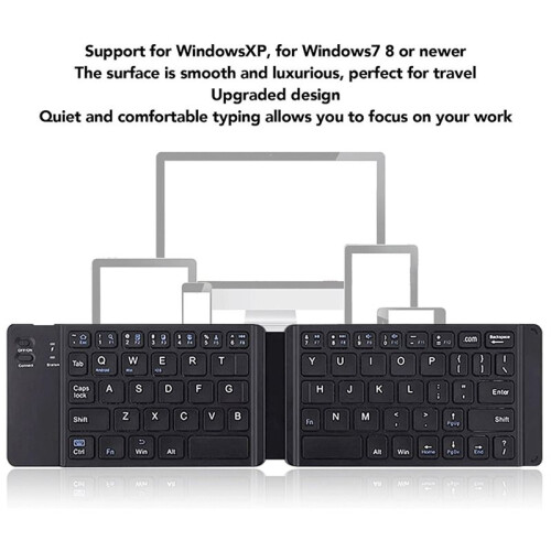 Foldable  Keyboard, Rechargeable Ultra Slim Keyboard for Smartphone Tablet and Laptop