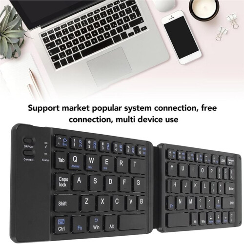 Foldable  Keyboard, Rechargeable Ultra Slim Keyboard for Smartphone Tablet and Laptop 2