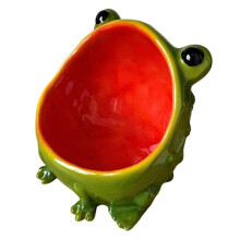 Resin Frog Jewelry Bowl, Decorative Vanity Catchall Rings Holder Trinket Dish for Desk Shelf Decor Organizer