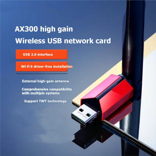 Placa de Rede TL-XDN6000H AX300 Single-Band WiFi 10/100Mbps para PC Desktop com Interface USB 2.0 2