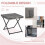 (Grey, Steel) Grey Folding Rattan Coffee Table 40x40x40cm 4