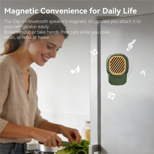 Draagbare -Luidspreker met Magnetische Clip,  Draagbare Luidspreker, IPX6 Waterdicht, Ingebouwde Microfoon 1