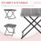 (Grey, Steel) Grey Folding Rattan Coffee Table 40x40x40cm 6