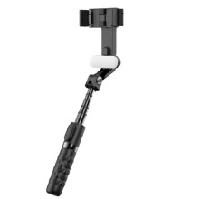 A6 1-Axis Handheld Gimbal Stabilizer Fill Light W/ Selfie Stick/Tripod Wireless Remote Rechargeable USB Charging Vlog