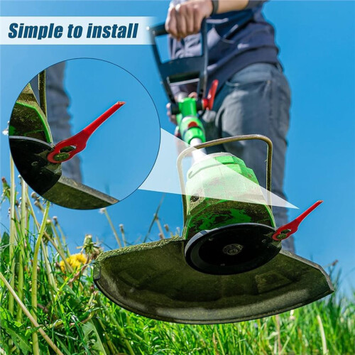 100 Stycken Plasttrimmerblad Reservblad Nylon, Röda, Trädgårdsklippartillbehör 1