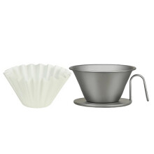 Koffiefilterbeker van Puur Titanium, Filter voor Handmatig Koffiezetten, Robuuste Koffiezetapparatuur