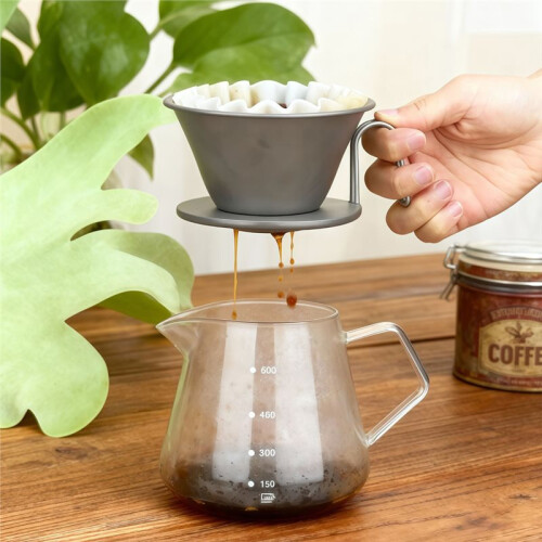Pure Titanium Coffee Filter Cup, Hand Brewed Coffee Filter, Sturdy Coffee Brewing Equipment 2