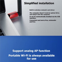 TL-XDN6000H Driverless AX300 Single-Band WiFi 10/100Mbps Desktop PC USB 2.0 Interface Network Card