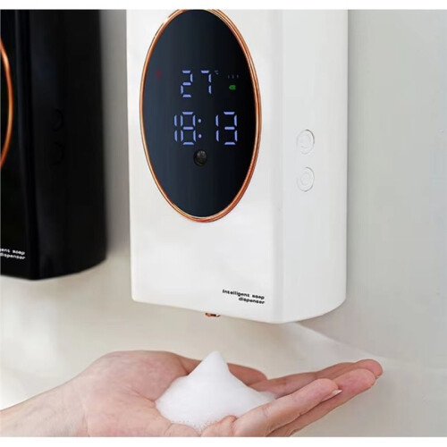 Distributeur de Savon Automatique à Induction, Sans Perçage, Mural, Blanc 2