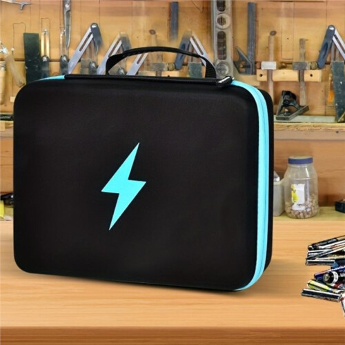 EVA Battery Organizer Case - Large Capacity Portable Storage Box for AA, AAA, Button Cells & Tools - Travel Friendly 1