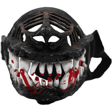 Realistic Dog Muzzle Mask Halloween Scary Teeth Costume Adjustable Strap,S